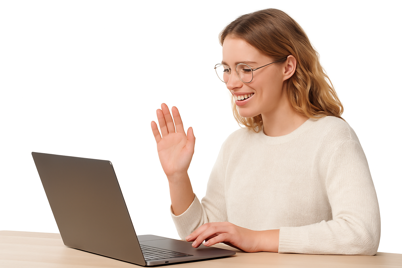 Friendly online English lesson over video call